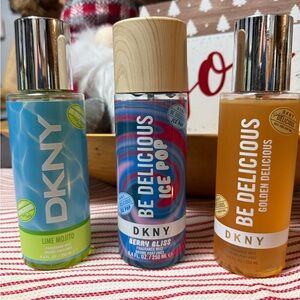 4 body sprays! One price! DKNY Be Delicious Golden, Lime Mojito & Berry Bliss